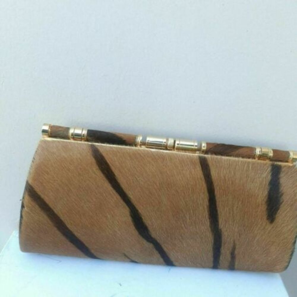 Vintage 70s Real fur kelly bag purse - Picture 3 of 6